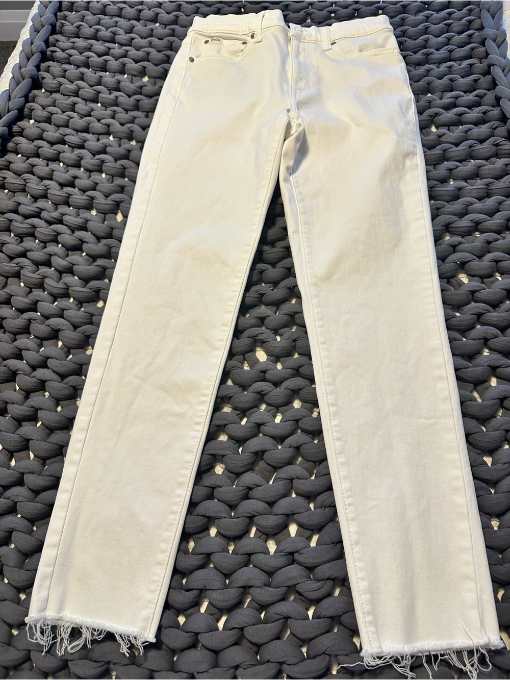 Polo Ralph Lauren Tompkins Skinny High Rise Ankle White Jeans Size 28